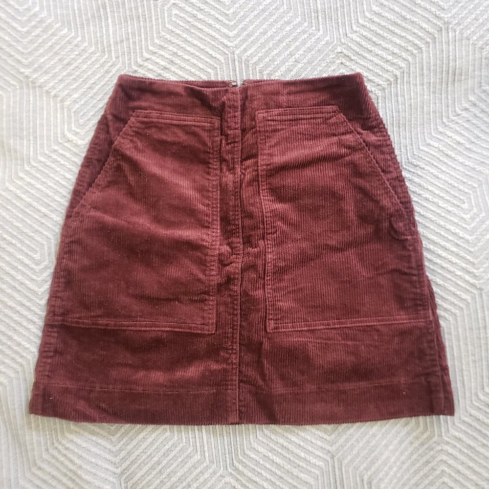Uniqlo Burgundy Corduroy Mini Skirt